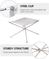 Foso de fuego al aire libre plegable de malla de acero inoxidable, mesa portátil para acampar, parrilla de fuego - details 4