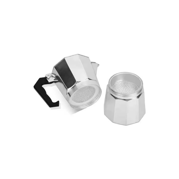 Cafetera Espresso, Cafetera de Aluminio de 9 Tazas, Plateada, Inducción: Diseño clásico y elegante, duradera y fácil de usar. - 1