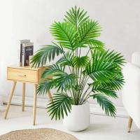 Árbol artificial de 68-125 cm (41,33 pulgadas), planta falsa tropical, ramas de hojas de palma de plástico verde, adecuado para el jardín del hogar - details 2