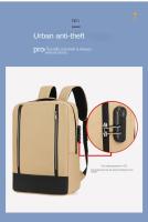 Mochilas de gran capacidad, mochilas de cerradura de contraseña impermeable para hombres, viajes de negocios, mochilas de carga USB - details 1