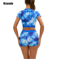 Conjunto de Tankini de Dos Piezas Riseado Manga Corta, UPF 50+, Traje de Baño con Sujetador Incorporado, Shorts de Playa - details 2