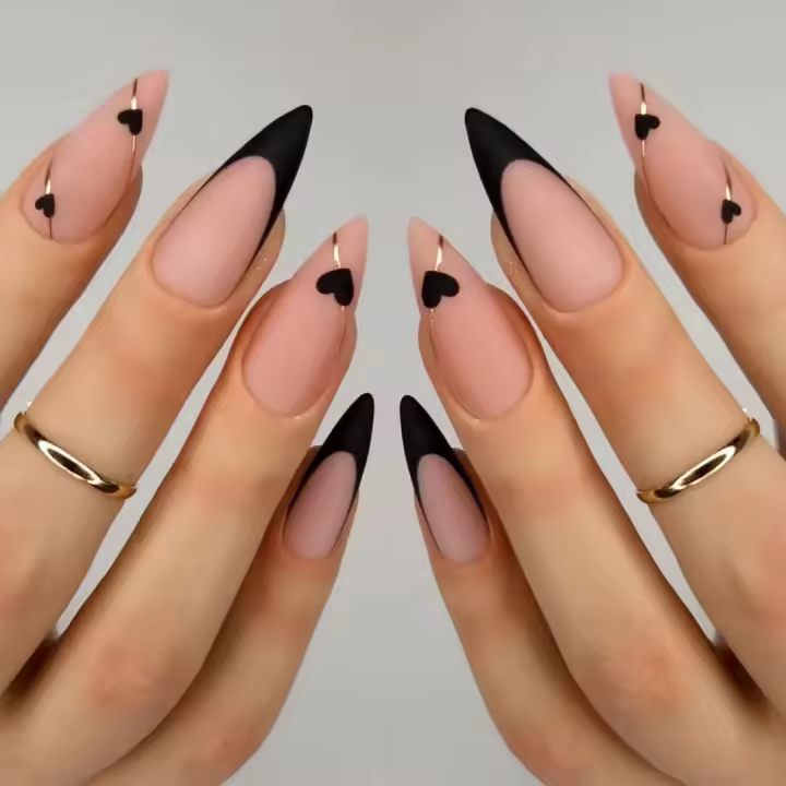 24 Uds Uñas Postizas Francesas Con Hilo Dorado Y 1 Pegamento Gel Y Archivo De Uñas Combos De Uñas Postizas De Acrílico - 1