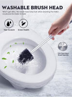 Cepillo De Limpieza De Inodoro Con Mango Largo De Silicona Cepillo De Baño Flexible Para Limpieza Del Inodoro Eco-amigable - details 4