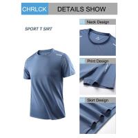 camisetas de secado rápido para correr para hombre, camisetas transpirables para senderismo y pesca, Camisa corta para deportes al aire libre de elasticidad suave, verano - details 3