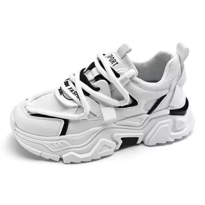 2024 zapatos deportivos de estilo de caminar para hombre informales negros con plataforma al aire libre con logotipo - 1