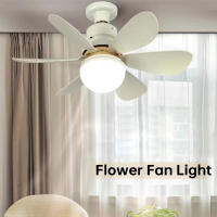 Ventilador de techo de 20,5 pulgadas con luz y mando a distancia, bombilla LED E27 de 40 W, 3 cambios de luz, sin cable, apto para cocina, dormitorio y habitaciones pequeñas. - details 0