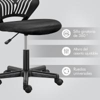 Silla Escritorio de Oficina Ergonómica Silla Giratoria Altura Ajustable sin Reposabrazos Asiento Malla Rosa - details 32