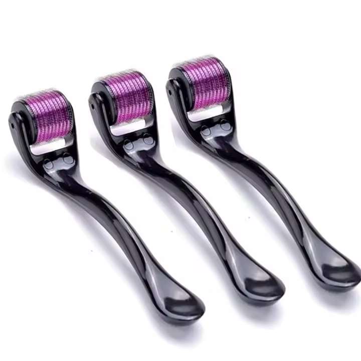 Rodillo de microagujas Derma para cara y cuerpo, rodillo de microagujas de titanio 540 para uso doméstico, 3 paquetes - 1