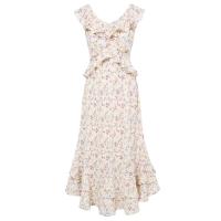 Elegante Vestido Maxi de Chiffon para Mujer GK Cuello en V sin Mangas, Estampado Transpirable, Clásico - details 15