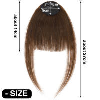 S-noilite-flequillo de cabello Natural para mujer, cabello humano falso con patillas, Manga falsa no remy, flequillo frontal con Clip, 9g - details 2