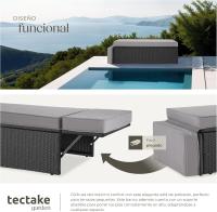 Sofá de Ratán con Taburete Reposapiés, Conjunto Jardín Sillón 2 Plazas, Mueble Jardín Exterior con Cojines Gruesos, Conjunto Terraza Resistente a la Intemperie y Estructura en Acero - Natural - details 20