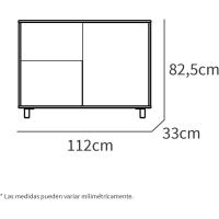 Taburete de Almacenamiento de Madera Roble Blanco Diseño de 2 Puertas y 1 Hueco - details 2