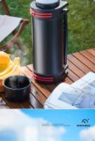 Botella de agua negra con correa para el hombro, fácil de transportar, adecuada para beber agua caliente y fría en viajes y acam - details 14