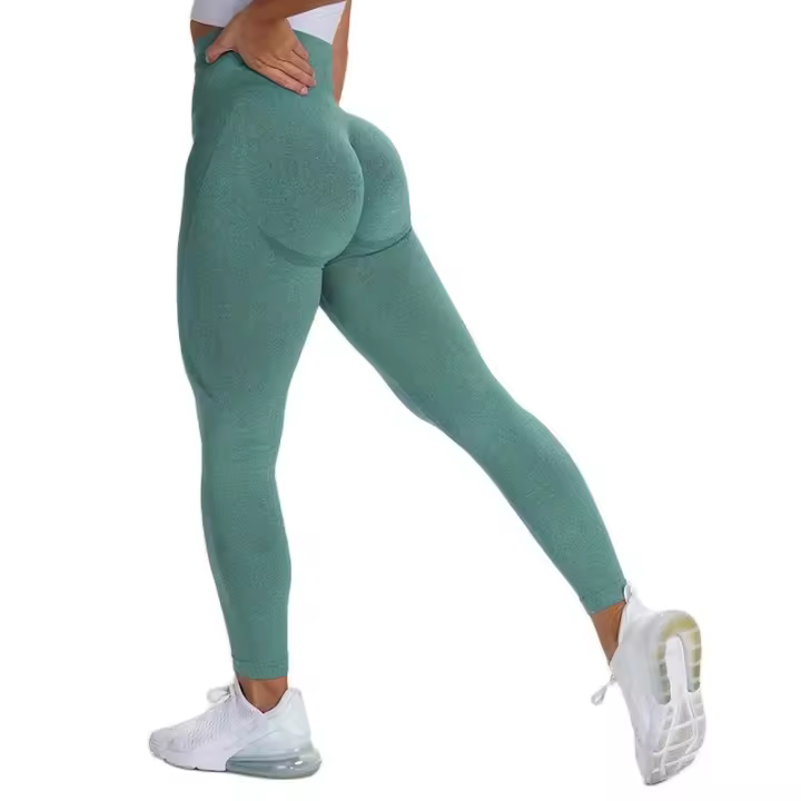 Malla deportiva para mujer, pantalones cómodos de yoga de cintura alta, sin costuras, para correr, fiess y entrenar - 1