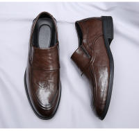 Cuero de un pedal cubierta de pie transpirable vestido de negocios de tacón plano zapatos de cuero pequeños casuales británicos - details 6