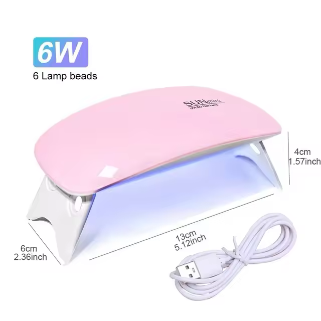 Mini secador hine UV para manicura, lámpara portátil de uso doméstico para secado de esmalte de uñas con Cable USB, 6W - 1