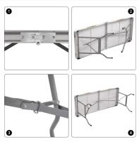 Mesa de jardín plegable, mesa de Camping de aluminio para 6 personas, mesa de fiesta tipo Buffet para Picnic, jardín, Patio, balcón - details 8