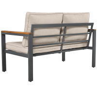 Conjunto de Jardín de Acacia Muebles de Exteriores de Acero Galvanizado Mesa de Comedor de 4 Piezas - details 3