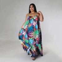 Vestidos de talla grande 5XL 4XL para mujer, batas con volantes en cascada, vestido holgado informal de estilo callejero con estampado de verano y otoño, vestido Maxi de talla grande - details 22