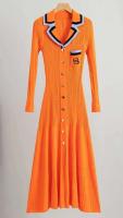 Vestido de punto ajustado elegante para mujer, vestidos Vintage de diseñador de manga larga con letras y una botonadura, suéter de invierno 2024 - details 16