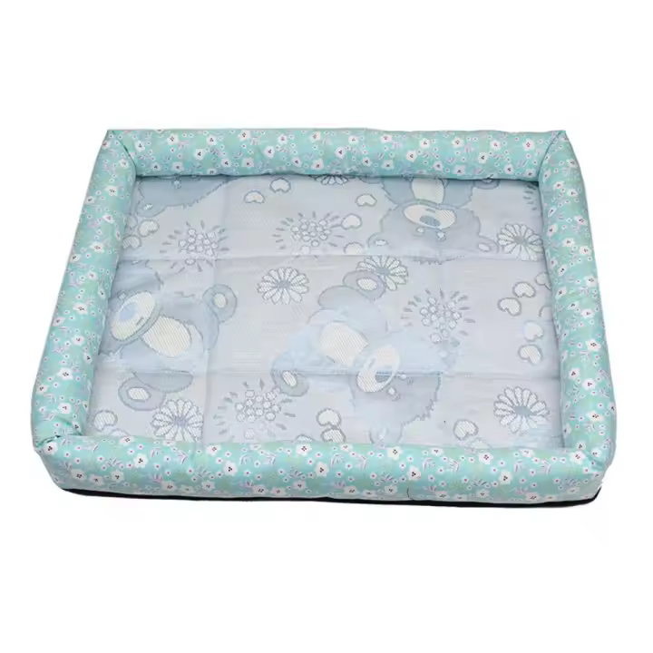 Cama refrescante portátil de seda de hielo para perros, cómoda y suave estera de verano para perros, antideslizante, lavable, estera fresca para mascotas - 1