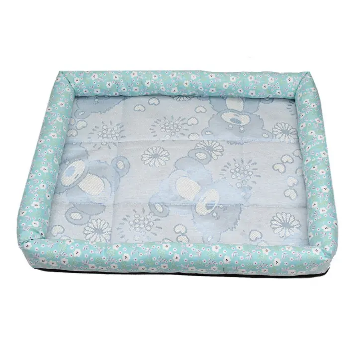 Cama refrescante portátil de seda de hielo para perros, cómoda y suave estera de verano para perros, antideslizante, lavable, estera fresca para mascotas - 1