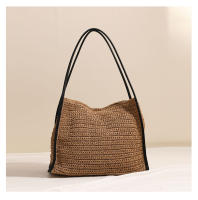 Bolso de paja de gran capacidad estilo francés, bolso de playa para vacaciones, bolso de hombro de moda - details 0