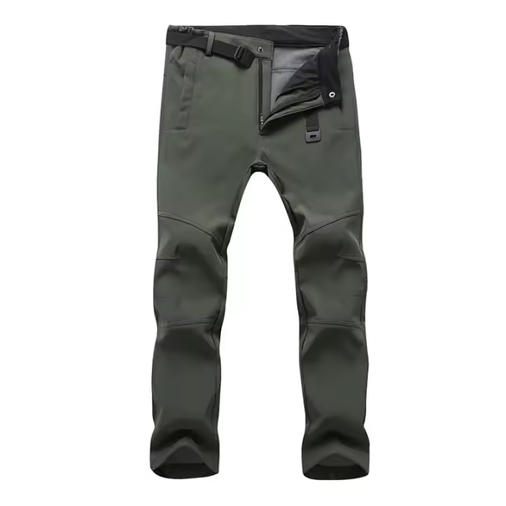 LNGXO Pantalones de Vellón para Hombres Cálidos, Impermeables, A Prueba de Viento para Invierno - 1