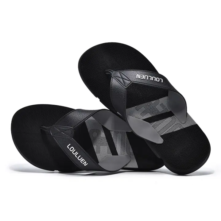 Chanclas antideslizantes de moda para hombre, personalizadas, zapatillas de playa para hombre, suaves, que no se pegan al pie, para usar zapatillas frescas. - 1