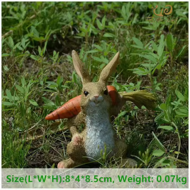 Colección diaria de Pascua para el hogar, figuritas de conejo en miniatura, adornos de mesa, jardín de hadas, Acción de Gracias - 1