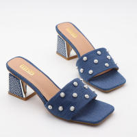 Tacones altos con tiras, tacones gruesos, ropa exterior sencilla y versátil, sandalias y zapatillas de gran tamaño. - details 8