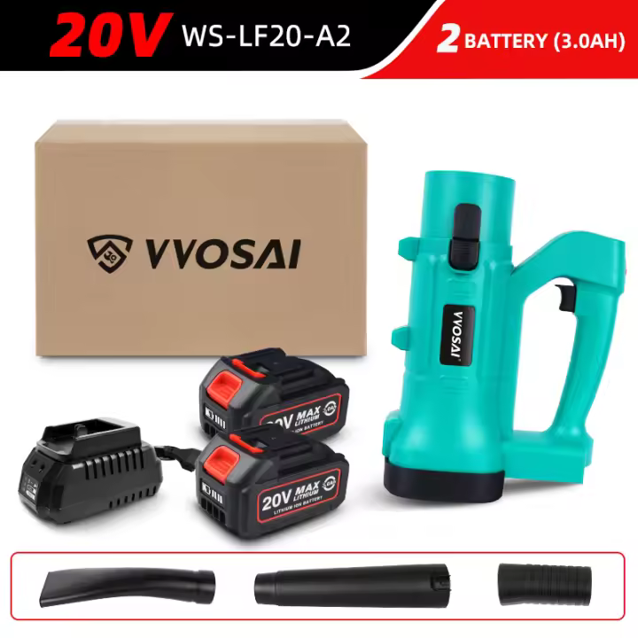 VVOSAI-soplador de hojas inalámbrico, 20V, 5.4kpa, batería de iones de litio, barredora de aire eléctrica, herramientas de jardín - 1
