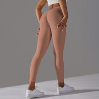 Pantalones de yoga con espalda en V para mujer, leggings sexys para entrenamiento Fiess, gimnasio, correr, cintura alta - details 47