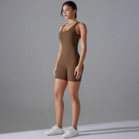 Hamidou-Conjunto de Yoga con espalda descubierta para mujer, Body de Fitness de alta elasticidad, ropa de gimnasio deportiva, Top corto de Fitness, Shockpro - details 2