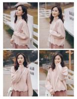 Suéter casual de cachemira de manga larga para mujer con diseño de jacquard retorcido con dobladillo irregular, estilo corto multifuncional de otoño - details 3