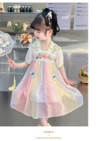 Hanfu colección de verano 2025 nuevo vestido chino antiguo súper inmortal para niñas pequeñas falda estilo Tang para niños - details 8