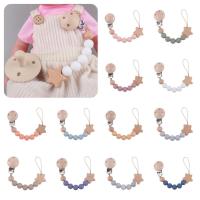 Clips de madera para chupete de bebé, cadena para chupete, soporte para pezón, juguetes mordedores, correas - details 5