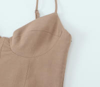 Ropa de mujer europea y americana popular vestido de tirantes de versión media y larga - details 4