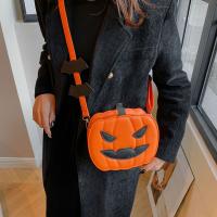 Bolso de calabaza de Halloween de cuero PU de dibujos animados, bolso de hombro divertido de calabaza de murciélago, bolso cruzado cuadrado de gran capacidad para fiesta - details 9