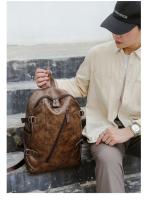 Mochila Casual Vintage de Cuero PU Suave Gran Capacidad Impermeable Bolsa de Hombro para Laptop - details 13