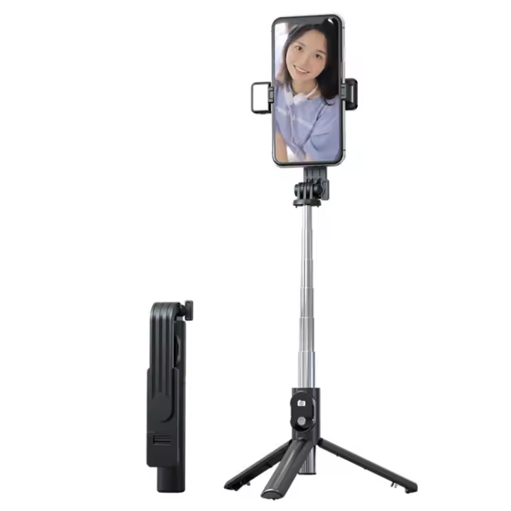 Palo de Selfie remoto inalámbrico Bluetooth, Mini trípode de viaje desmontable, soporte de teléfono para grabación para iOS/Android - 1