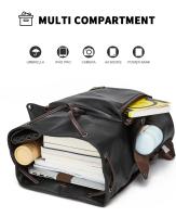 Mochila de cuero para hombre, mochila vintage para ordenador portátil de 15,6 pulgadas, mochila de viaje duradera impermeable, mochila de cuero universitaria - details 4