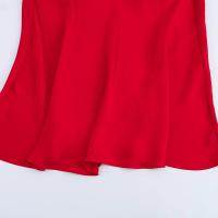 Vestido de manga corta con cuello en V ajustado elegante falda estampada plisada a la moda para mujer - details 7