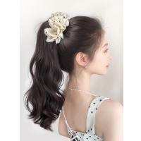 Extensión de cabello de cola de caballo con lazo de lunares blancos estilo Ballet, peluca ondulada y rizada sintética suave resistente al calor - details 9