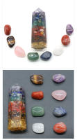Piedras naturales de Chip de 7 Chakras, cristal curativo de un solo punto, varitas de resina, piedra caída, amatista, Reiki, meditación con caja de regalo - details 2
