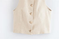 OUWU- 2025 Conjuntos De 2 Piezas De Verano Para Mujer, Chalecos Sólidos Informales A La Moda, Abrigos Y Pantalones Rectos, Ropa De Calle Elegante Para Mujer, Dos Trajes - details 4