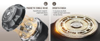Afeitadoras de cabeza para hombres calvos - Afeitadora eléctrica magnética de un solo cabezal, hoja de área súper grande, motor de alta velocidad de 10000 RPM para afeitado rápido, resistente al agua IPX8, pantalla LED, bolsa para viajes Gris - details 3