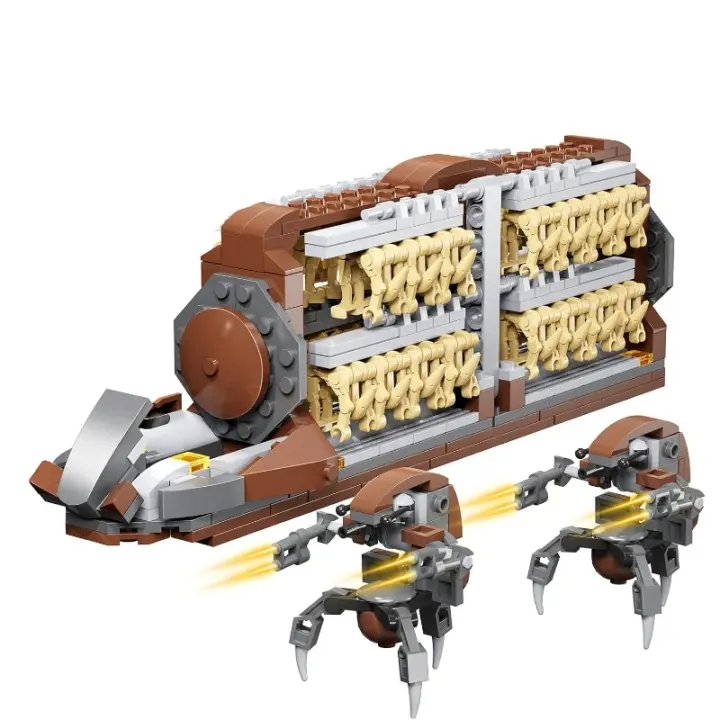 Kit de Construcción de Platoon de Clones de Ejército de Batalla 32 Piezas, Porta Soldados de Tropa con 2 Droidekas, Juguetes y Juegos - 1