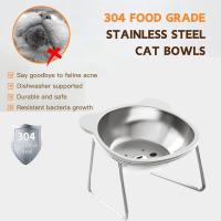 Bol para Gatos de Acero Inoxidable Soporte de Metal Plato de Comida y Agua para Gatos, Gatitos, Cachorros Suministros para Gatos - details 2