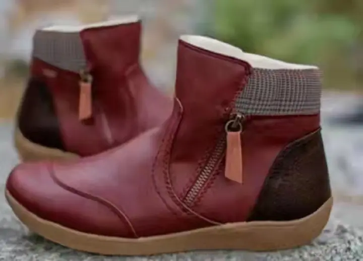 Otoño Invierno botines de mujer zapatos planos casuales botas martin femeninas señora - 1